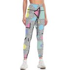 NenntBriy - Yoga Pants for Women Eighties Memphis Pattern Design - Customized with photo&text