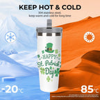 NenntBriy - Large Capacity Car Cup Happy St. Patrick’s Day - Customized with photo&text