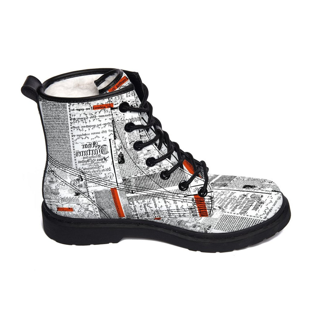NenntBriy - Adult Full-print Boots for Men And Women Newspaper - Customized with photo&text