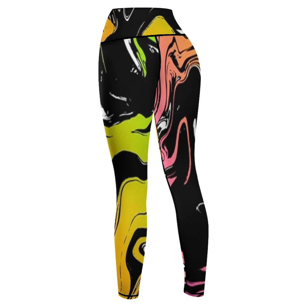 NenntBriy - Yoga Pants for Women Flowing Sci-fi Liquid Dazzle - Customized with photo&text