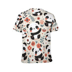 NenntBriy - Men's Short Sleeve T-Shirt Panda, Red - Customized with photo&text