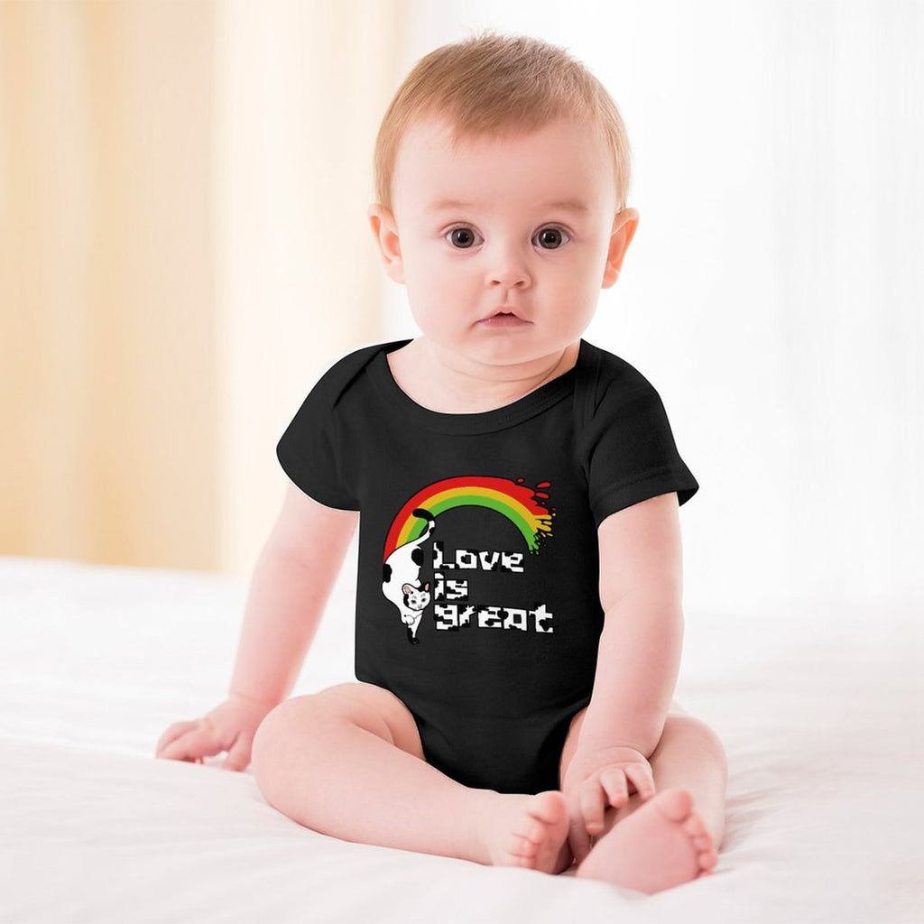 NenntBriy - Short Sleeved Baby Jacket Love Is The Great Cat Rainbow  - Customized with photo&text