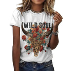 NenntBriy - Full Print T-shirt Wild Soul Bull's Head Print - Customized with photo&text