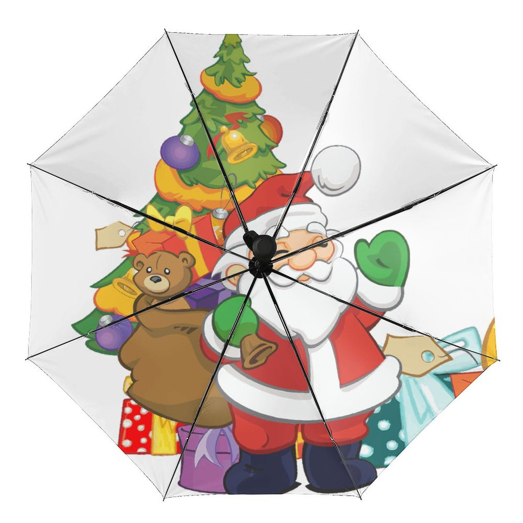 NenntBriy - 3 Fold Auto Umbrella Santa Under The Christmas Tree，Bear，Christmas - Customized with photo&text
