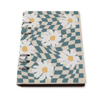 NenntBriy - Notebook Blue And White Plaid, Flower - Customized with photo&text