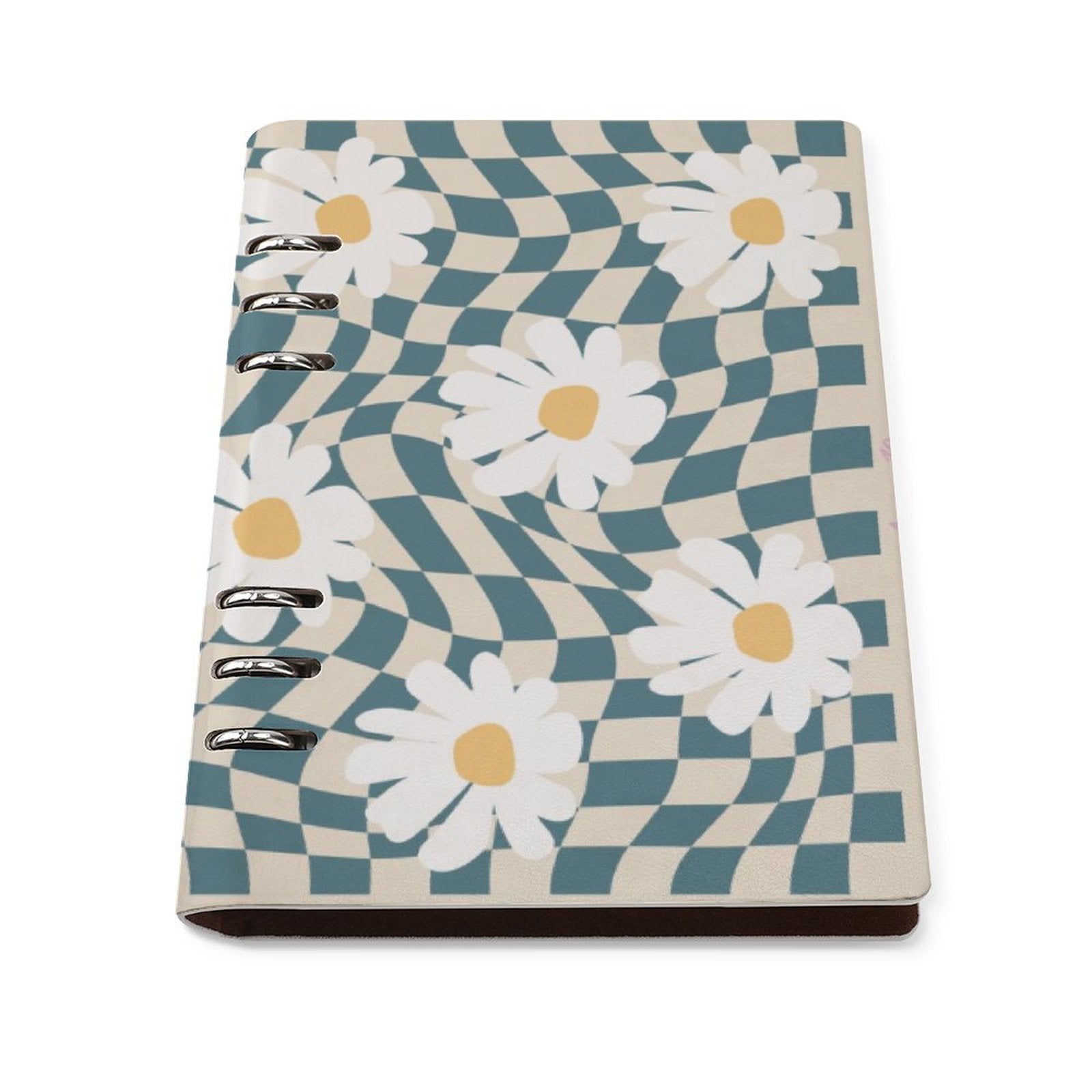 NenntBriy - Notebook Blue And White Plaid, Flower - Customized with photo&text