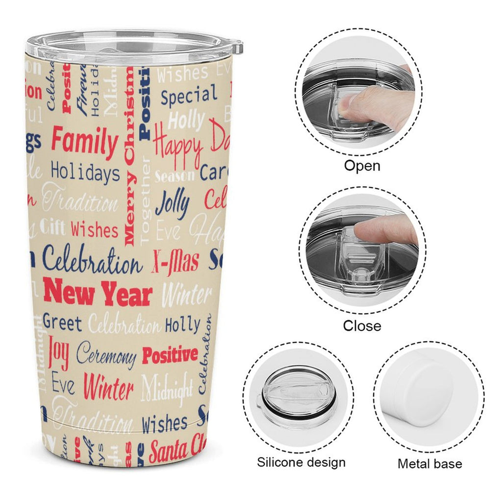NenntBriy - Full Width Printed Car Cup Retro Design, Newspaper - Customized with photo&text
