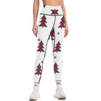 NenntBriy - Yoga Pants for Women Red Plaid Christmas Trees - Customized with photo&text