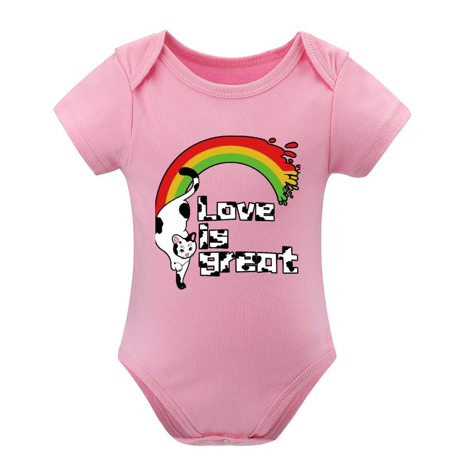 NenntBriy - Short Sleeved Baby Jacket Love Is The Great Cat Rainbow  - Customized with photo&text