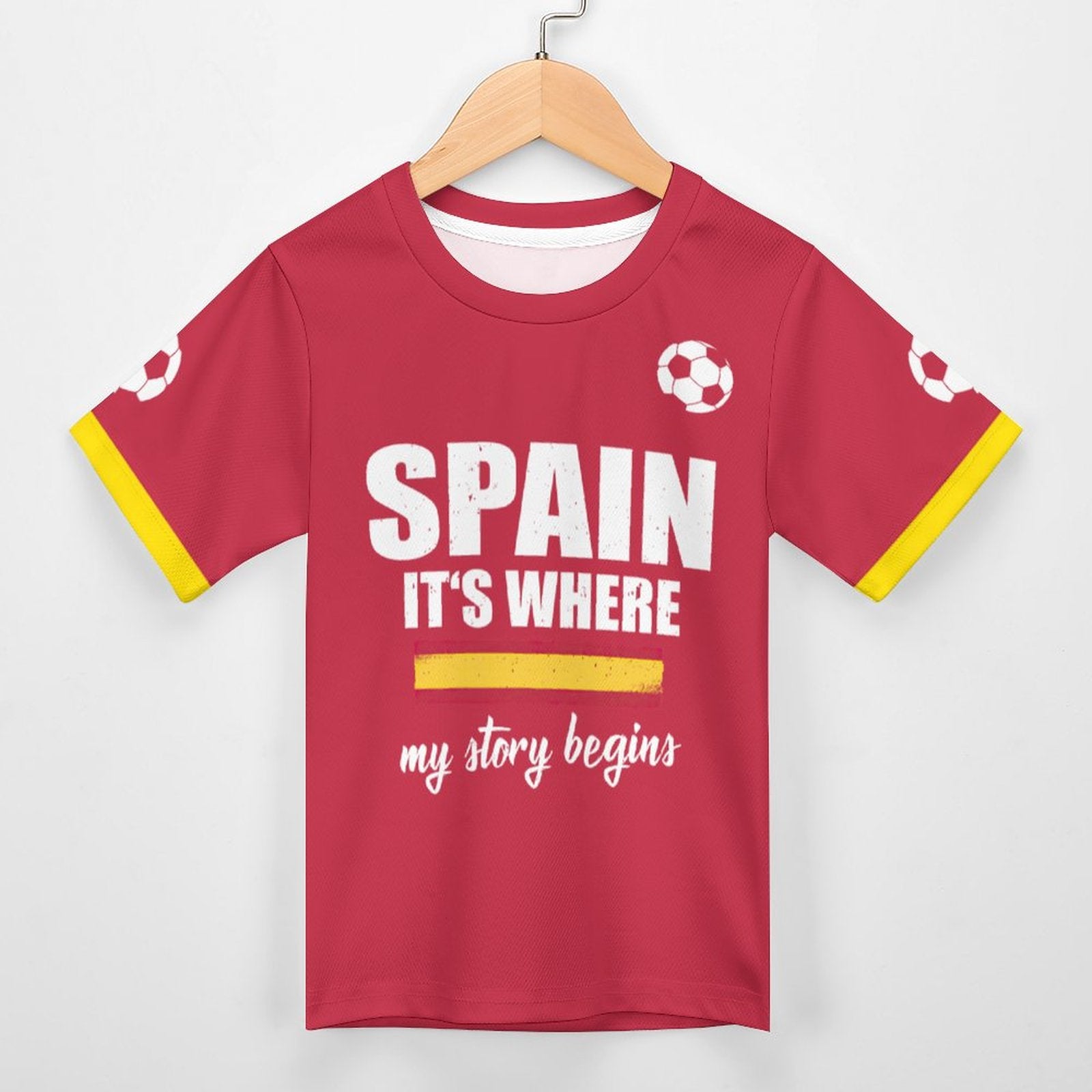 NenntBriy - Children's T-shirt Spain It's Where My Story Beging  - Customized with photo&text