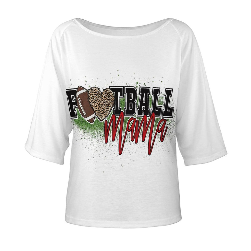NenntBriy - Mid Sleeve Straight Neck T-shirt Football Mama - Customized with photo&text