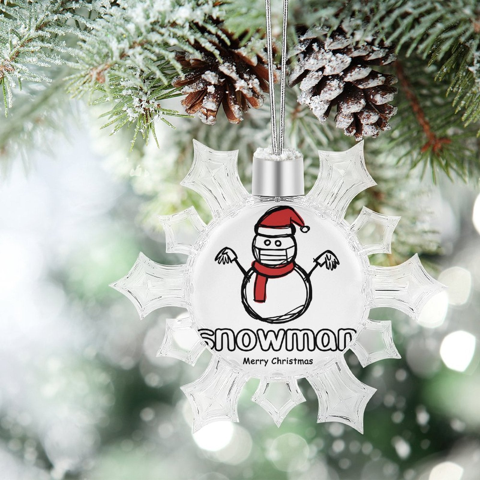 NenntBriy - Snowflake Pendant Snowman Mouth-muffle Graffiti - Customized with photo&text