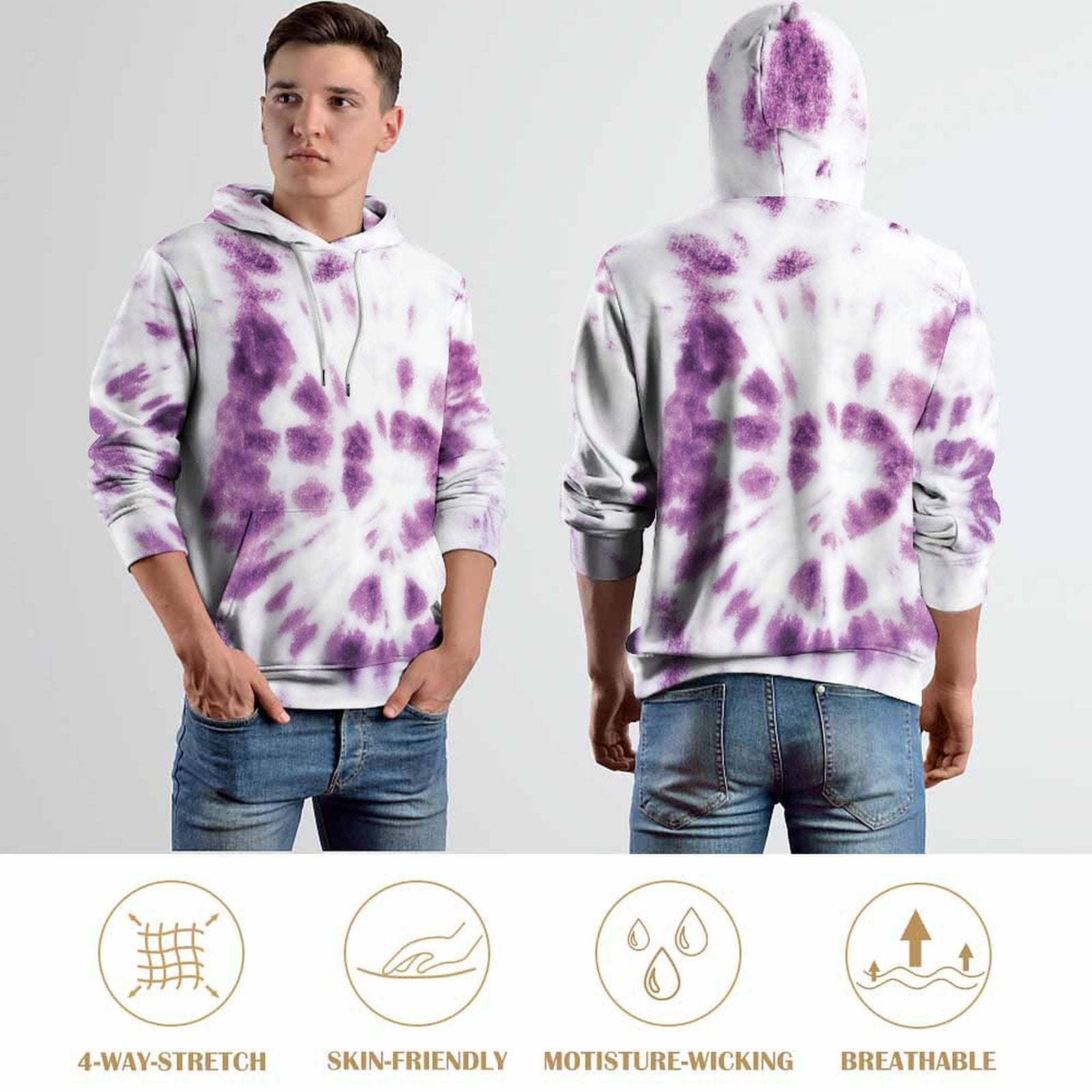 NenntBriy - Double Hat Sweater Purple Tie-dye - Customized with photo&text