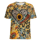 NenntBriy - Full Print T-shirt Leopard Print Sunflower Green Gem Sunflower Leopard  - Customized with photo&text