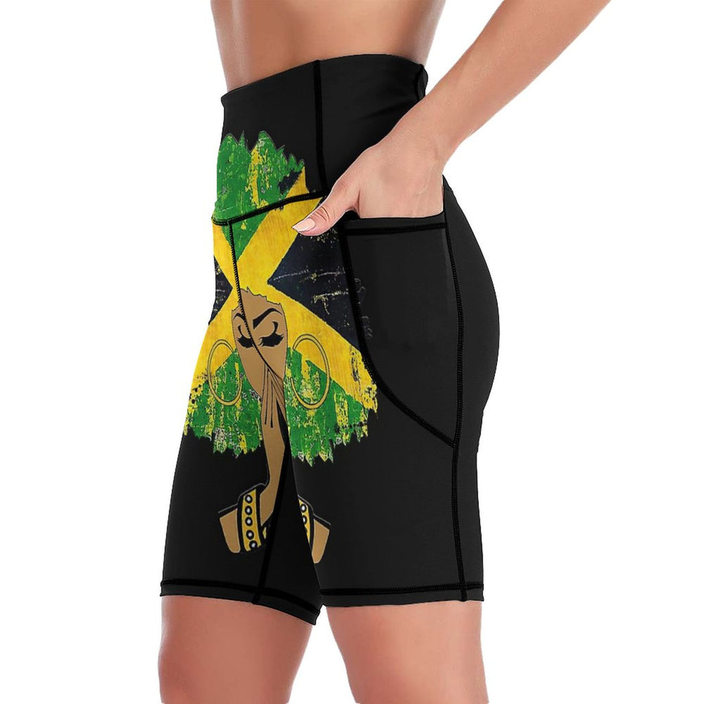 NenntBriy - Knee-Length Yoga Shorts Jamaica Women - Customized with photo&text