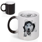NenntBriy - Discoloration Mug Husky Dog Broken Hole - Customized with photo&text