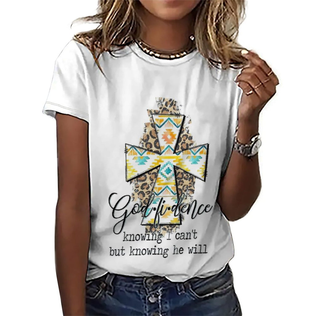 NenntBriy - Full Print T-shirt Tribe Geometry Cross Graphic - Customized with photo&text