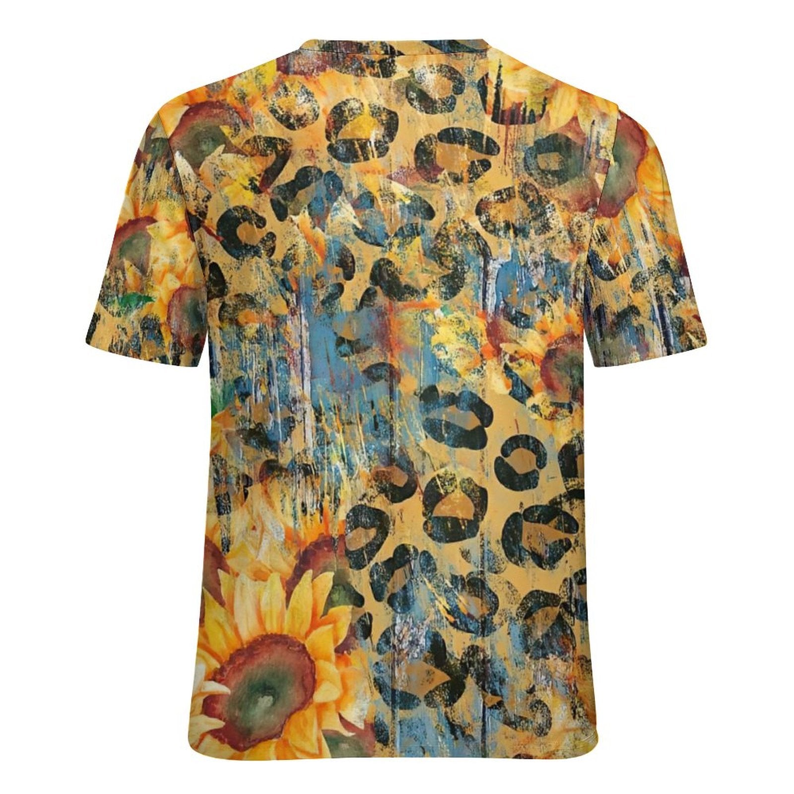 NenntBriy - Full Print T-shirt Leopard Print Sunflower Green Gem Sunflower Leopard  - Customized with photo&text