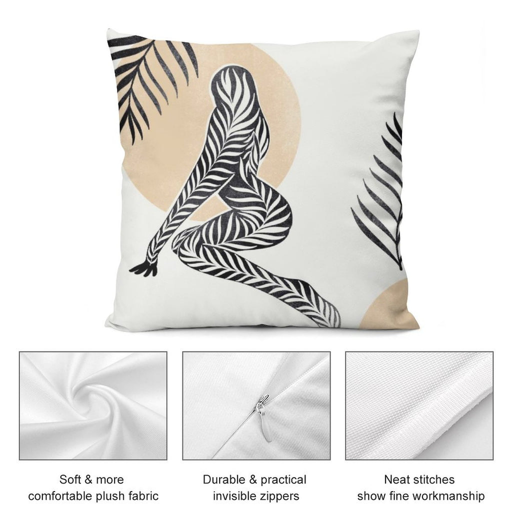 NenntBriy - Plush Pillow Case (double-sided Design) Girl Paintings Tree - Customized with photo&text