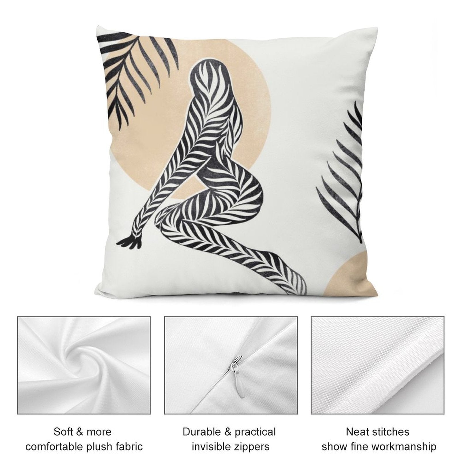 NenntBriy - Plush Pillow Case (double-sided Design) Girl Paintings Tree - Customized with photo&text