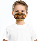 NenntBriy - Children Face Mask with Filters Yellow Star Skull, Hamburger Evil Smile, Cat, Expression - Customized with photo&text