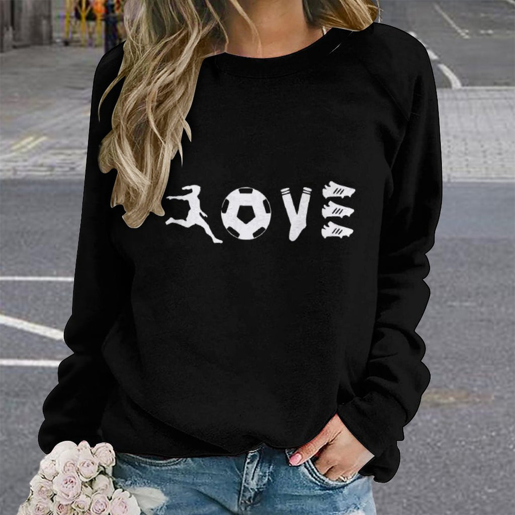 NenntBriy - Raglan Round Neck Sweater Soccer Girl - Customized with photo&text
