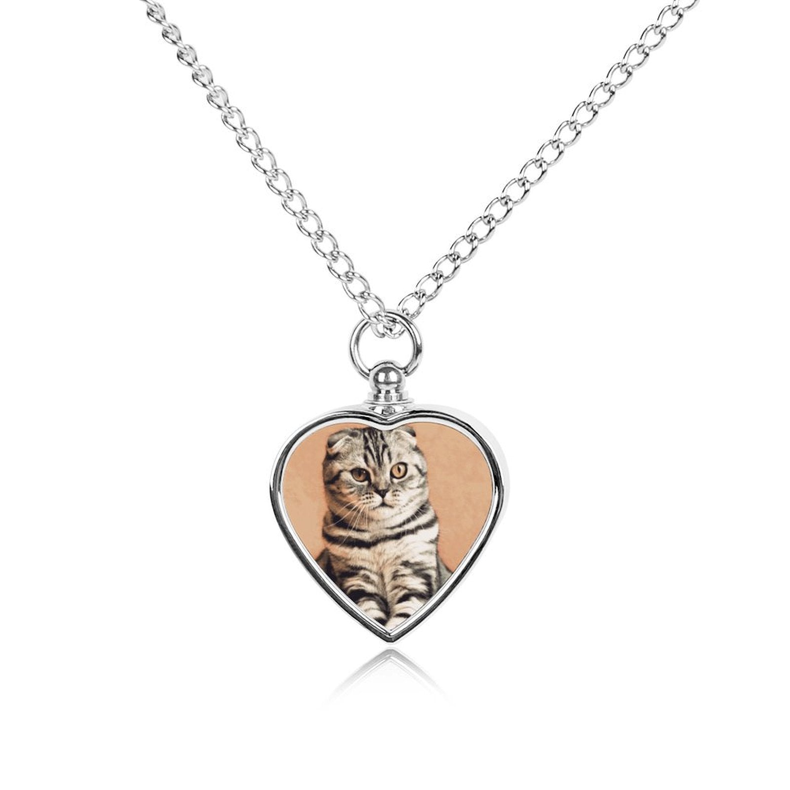 NenntBriy - Pet Urn Necklace Cat, Squat, Pet - Customized with photo&text