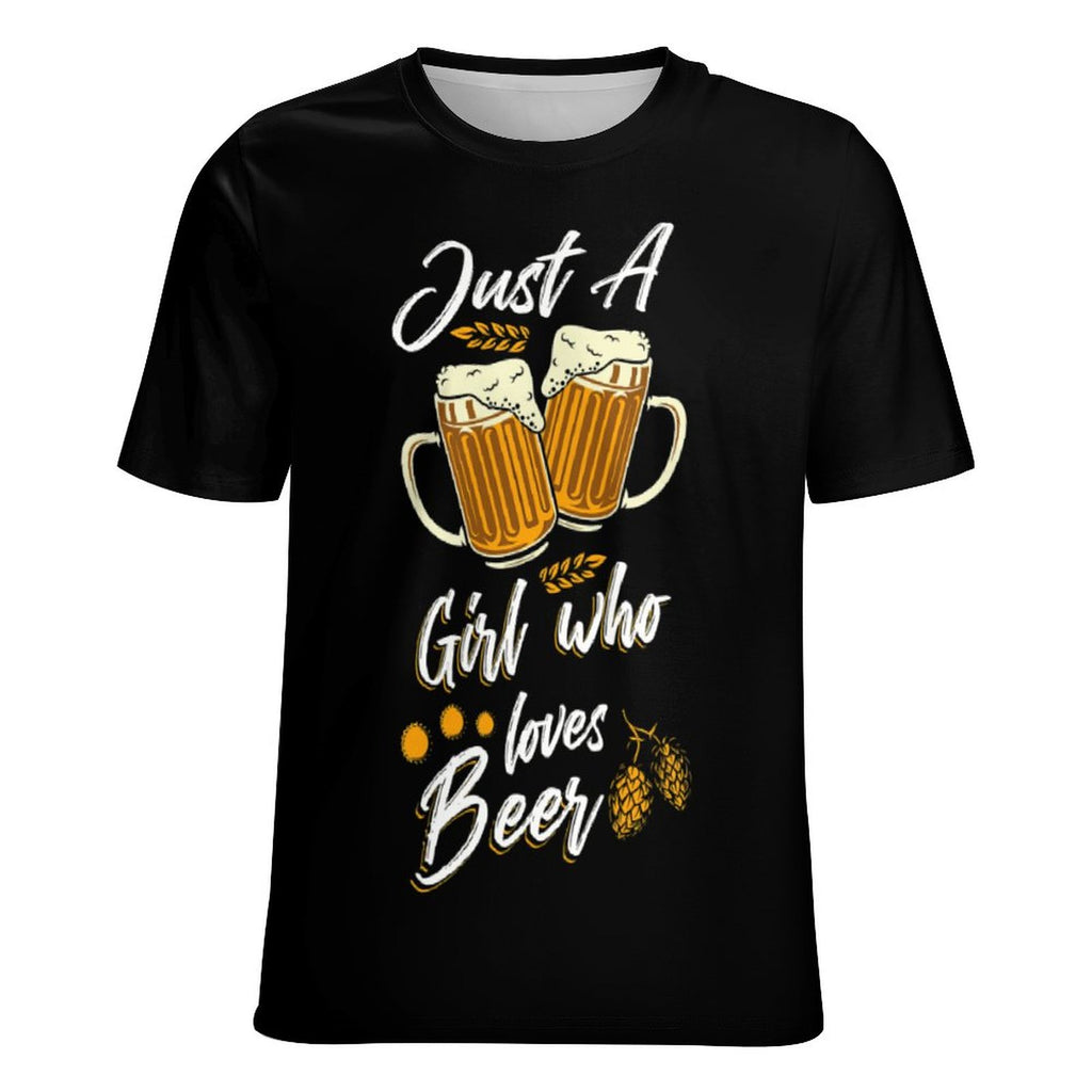 NenntBriy - Full Print T-shirt Just A Girl Who Loves Beer - Customized with photo&text