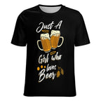 NenntBriy - Full Print T-shirt Just A Girl Who Loves Beer - Customized with photo&text