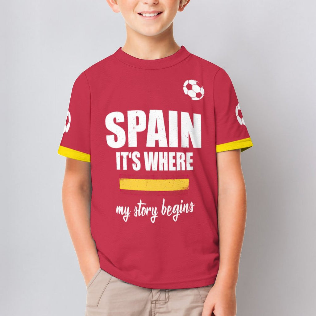 NenntBriy - Children's T-shirt Spain It's Where My Story Beging  - Customized with photo&text