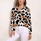 NenntBriy - Vntage Casual Long Sleeve Shirt Tops American Football Pattern- Customized with photo&text