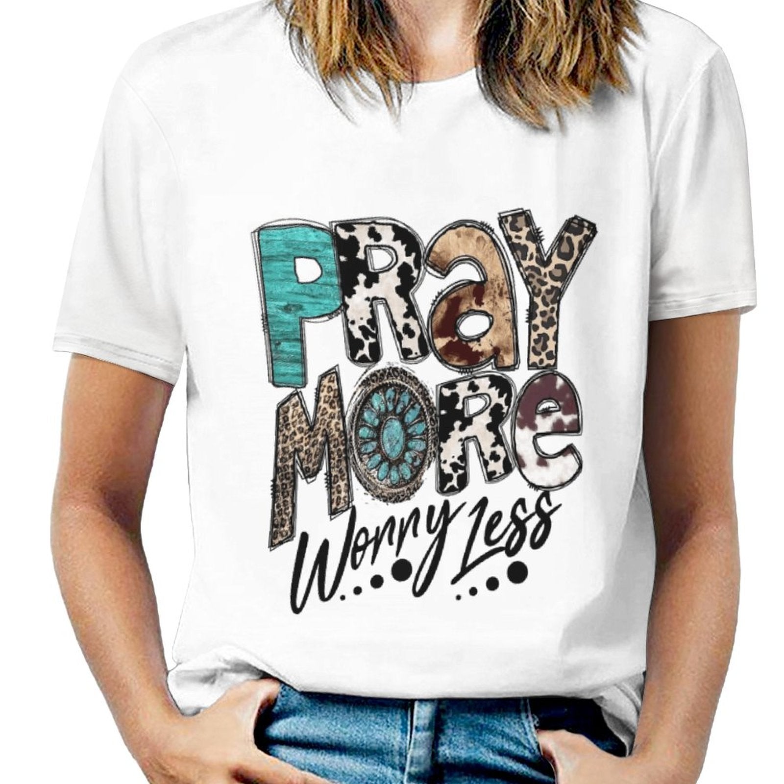 NenntBriy - Full Print T-shirt Pray More - Customized with photo&text