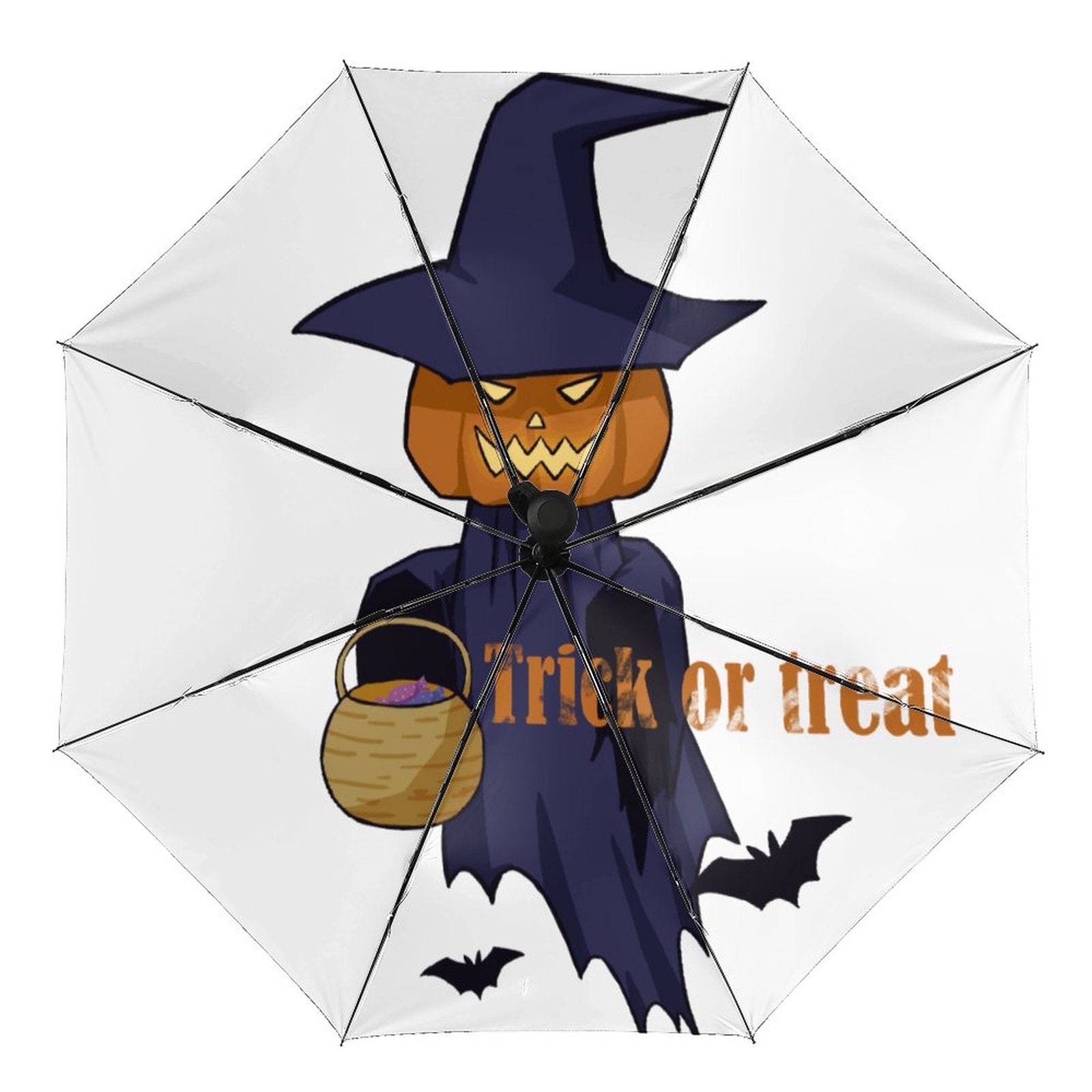 NenntBriy - 3 Fold Auto Umbrella Pumpkin Ghost Trick Or Treat - Customized with photo&text