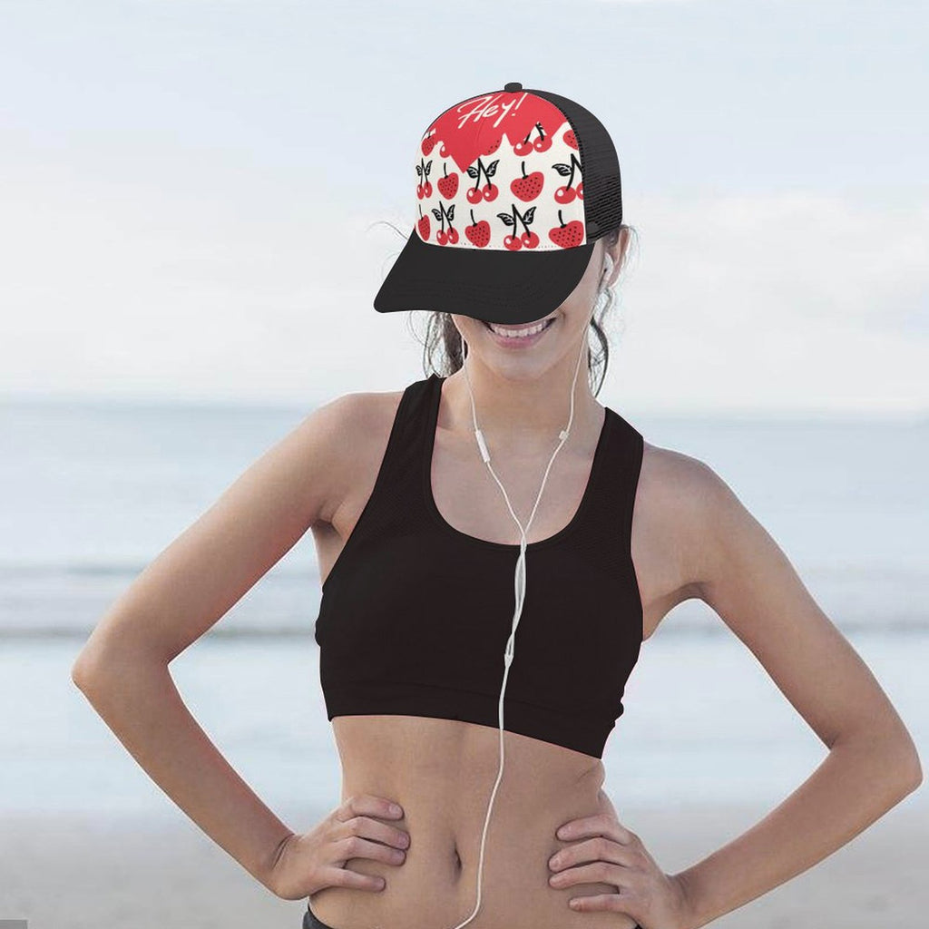 NenntBriy - Baseball Cap Hey, Strawberry, Cherry  - Customized with photo&text