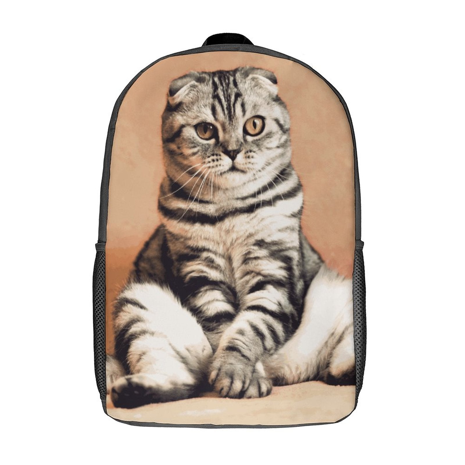 NenntBriy - 17 Inch Shoulder Backpack Cat, Squat, Pet - Customized with photo&text