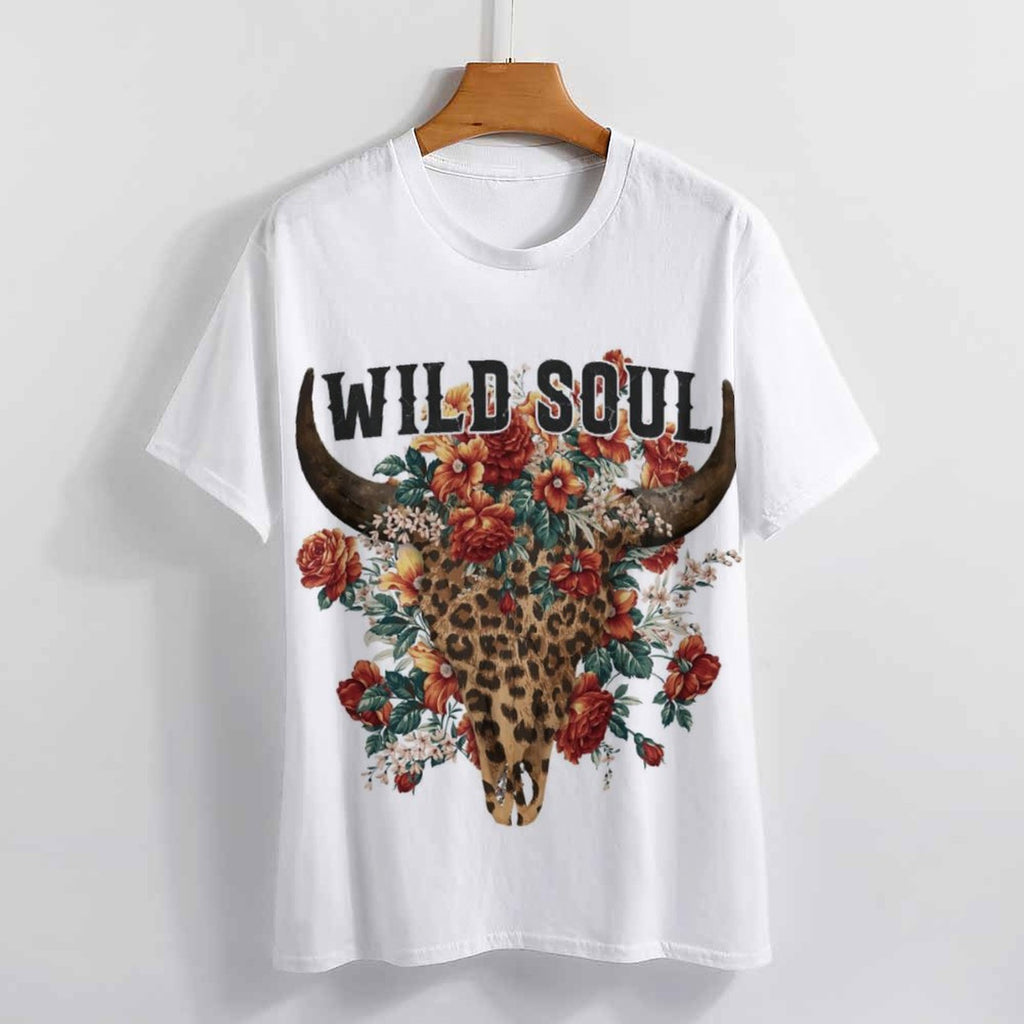 NenntBriy - Full Print T-shirt Wild Soul Bull's Head Print - Customized with photo&text