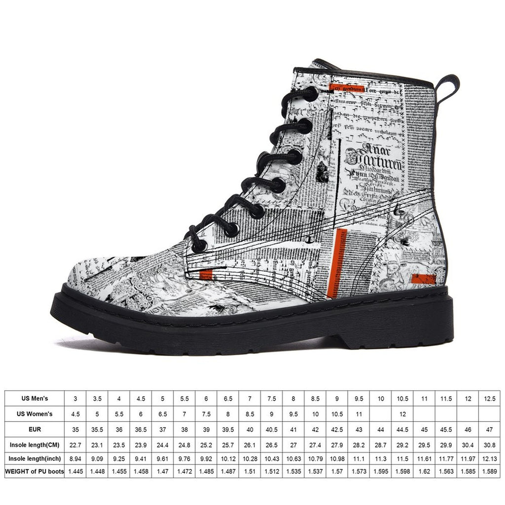 NenntBriy - Adult Full-print Boots for Men And Women Newspaper - Customized with photo&text