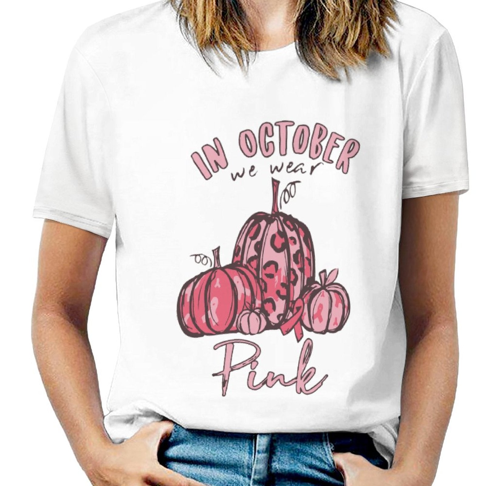 NenntBriy - Full Print T-shirt in October We Wear Pink - Customized with photo&text