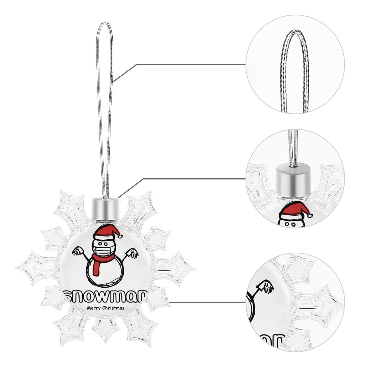 NenntBriy - Snowflake Pendant Snowman Mouth-muffle Graffiti - Customized with photo&text