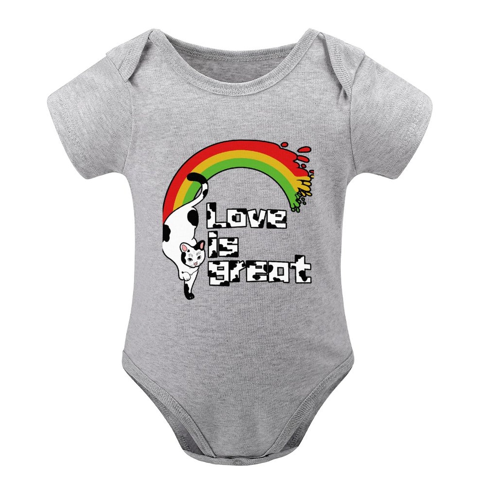 NenntBriy - Short Sleeved Baby Jacket Love Is The Great Cat Rainbow  - Customized with photo&text