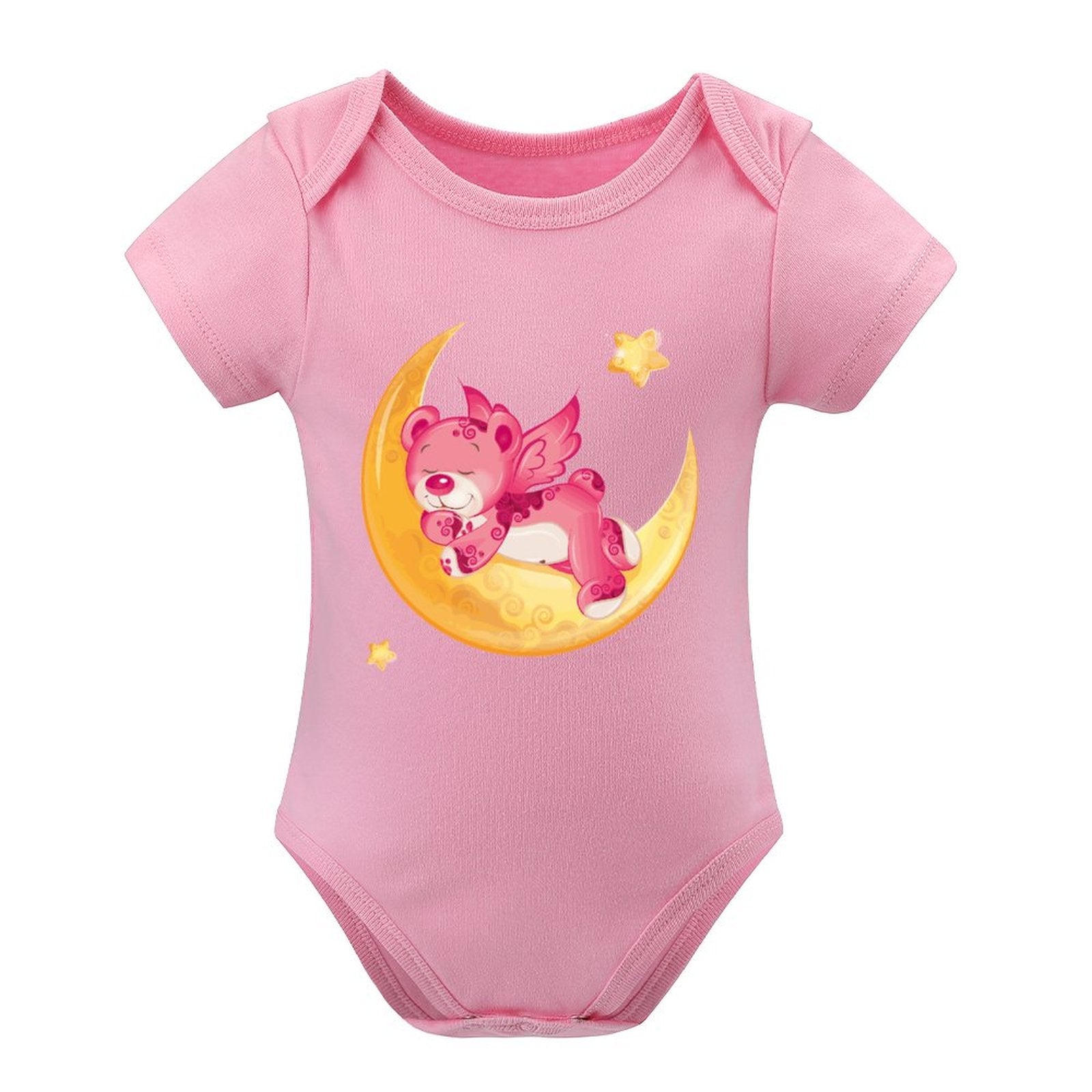 NenntBriy - Short Sleeved Baby Jacket Moon, Pink Bear  - Customized with photo&text